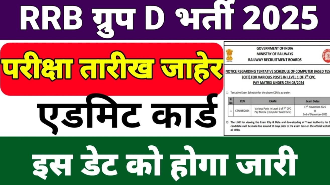 RRB Group D Exam Date 2025